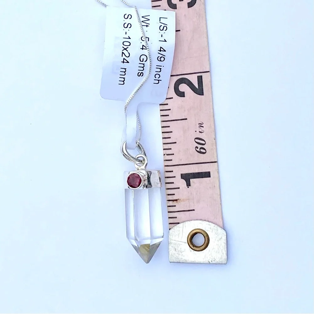 White Quartz & Garnet Necklace - Picture 12 of 13